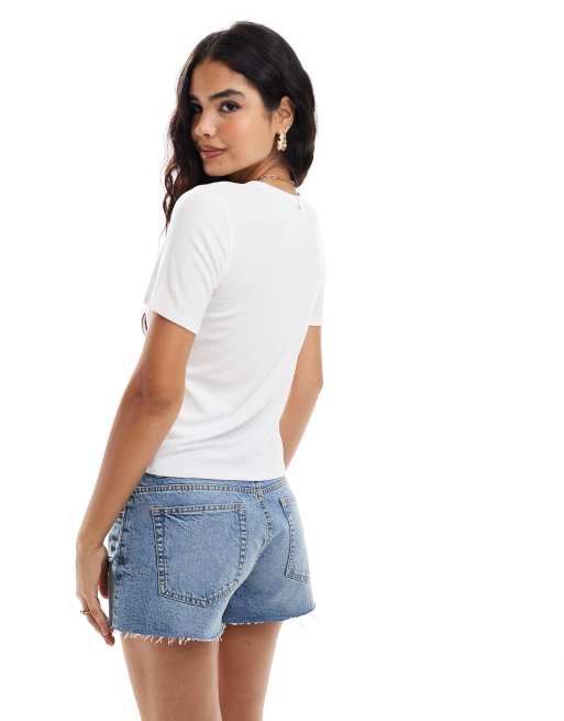 Vero Moda - AWARE – Vit, supermjuk, ribbad t-shirt, 2 av 4