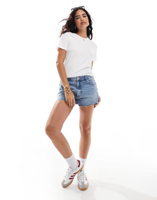 Vero Moda - AWARE – Vit, supermjuk, ribbad t-shirt, 3 av 4
