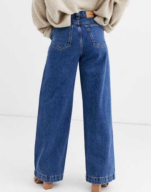 Hændelse Wetland deadlock Vero Moda Aware wide leg jeans in mid blue denim | ASOS