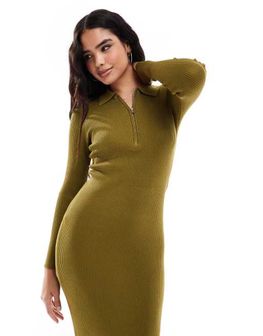 Zip front sweater dress sales