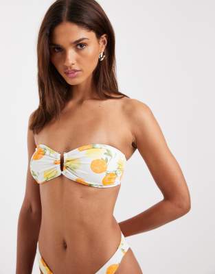 Vero Moda Bandeau Bikini Top With U-wire Detail In Multi