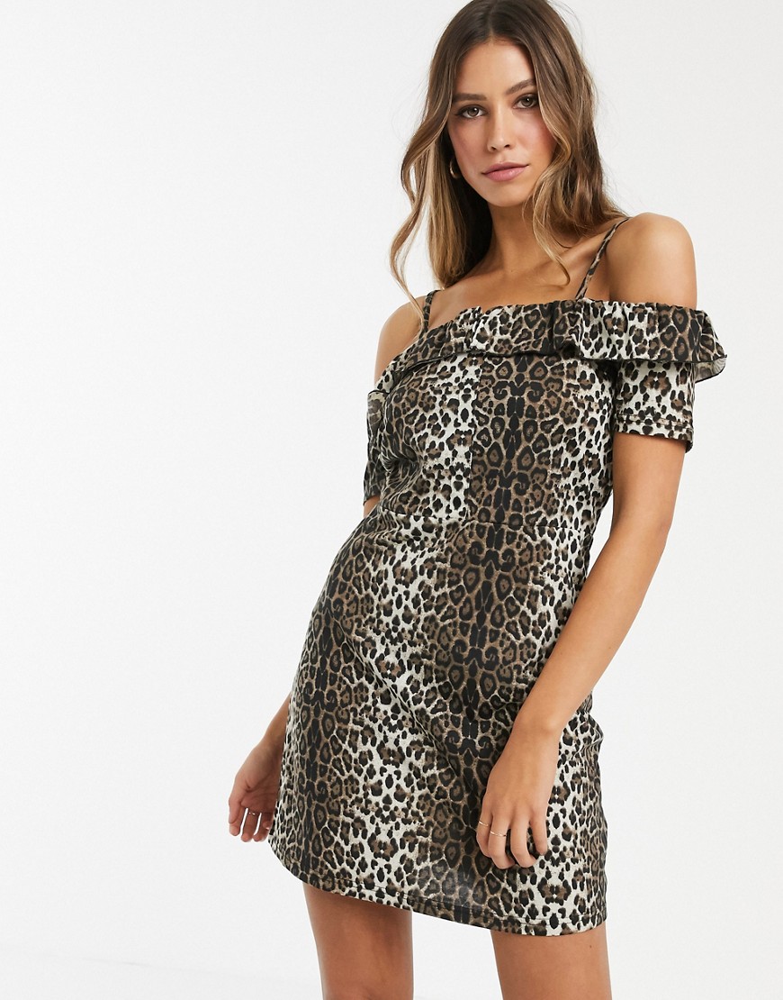 Vero Moda - Bardot-jurk met luipaardprint-Multi