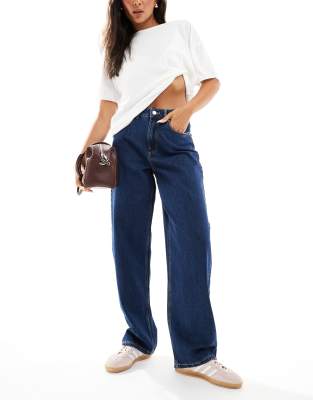 Vero Moda - Barrel Leg Jeans in Dunkelblau-Marineblau