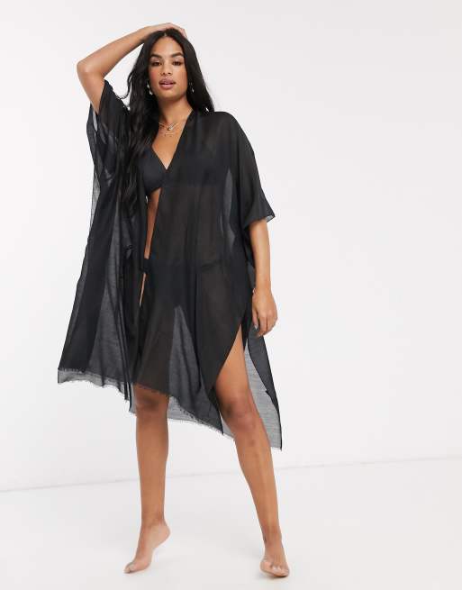 Black store beach kaftan