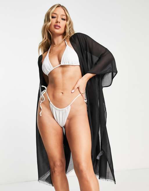 Vero Moda beach kaftan in black