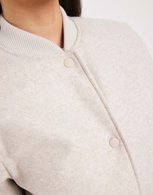 Vero Moda – Beige bomberjacka i oversize och filttyg , 2 av 4