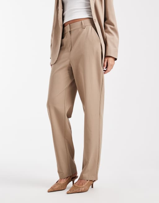 Vero Moda – Beige figursydda byxor med raka ben, del av set, 2 av 5