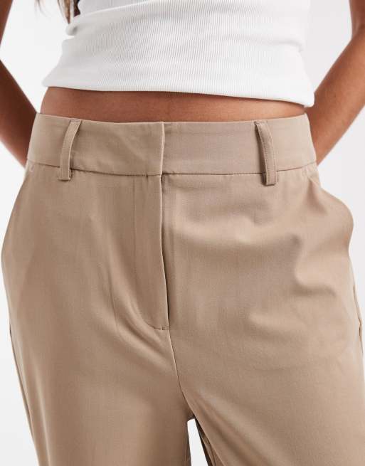 Vero Moda – Beige figursydda byxor med raka ben, del av set, 3 av 5