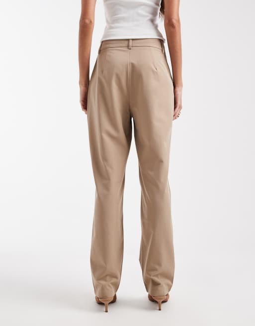Vero Moda – Beige figursydda byxor med raka ben, del av set, 5 av 5