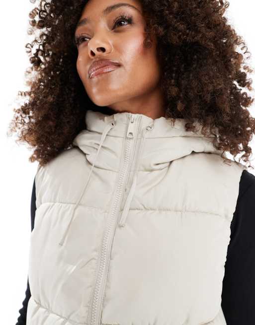 Vero Moda - Beige polstret longline vest, 3 af 4