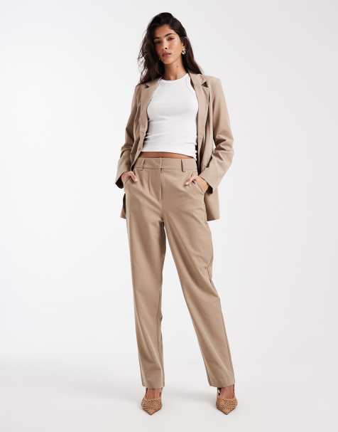 Vero Moda – Beige set med ledig, figursydd kavaj och byxor med raka ben - view 1