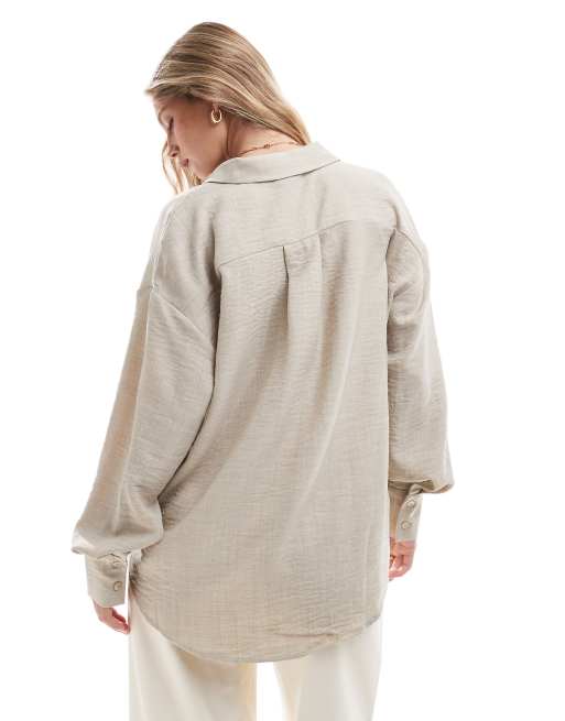 Vero Moda - Beige skjorte med V-hals , 4 af 4