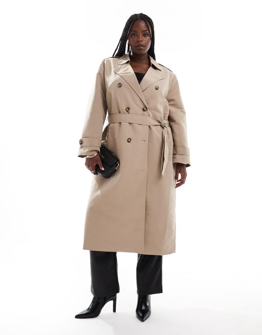 Vero Moda – Beige trenchcoat i lång modell med skärp, 4 av 4