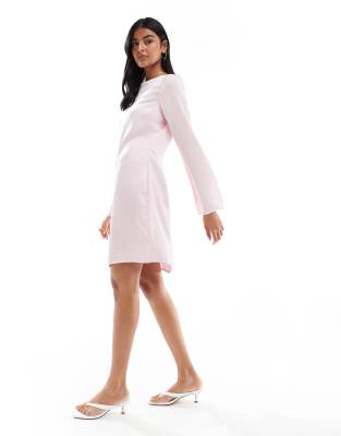 Vero Moda Bell Sleeves Satin Mini Dress In Multi