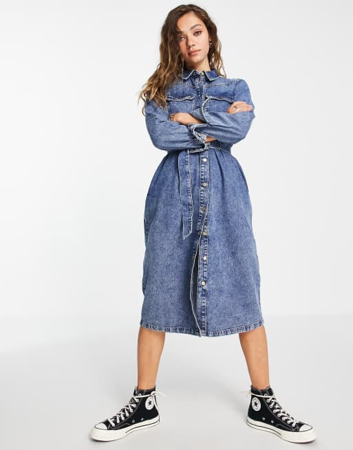 Vero moda outlet denim shirt dress