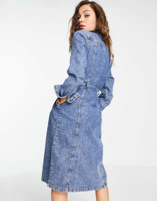 weekday bay denim shirt dress