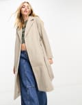 [Vero Moda] Vero Moda belted formal midi coat in camel-Brown S CAMEL