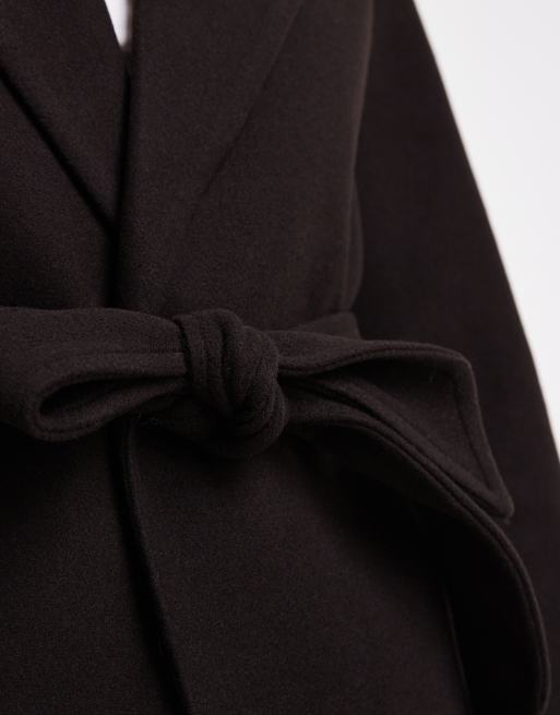 Vero Moda belted formal midi coat in chocolate brown, 2 of 4