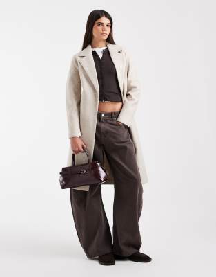 Vero Moda Belted Formal Midi Coat In White