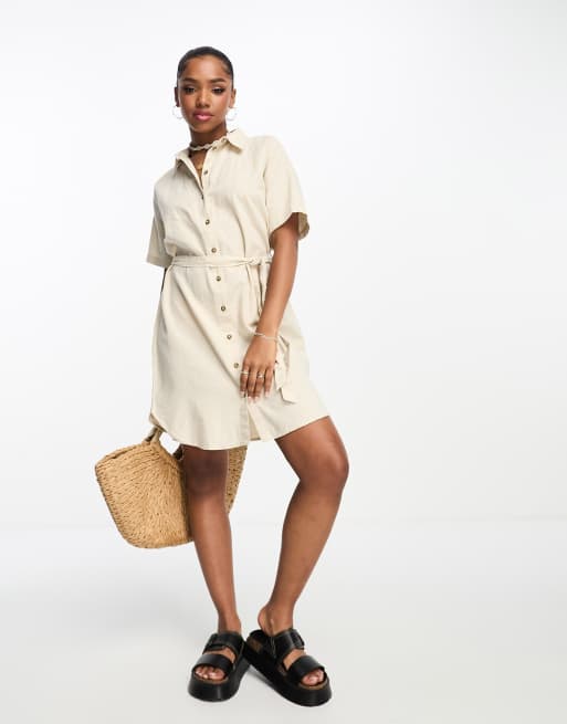 Belted straight fit shirt dress online