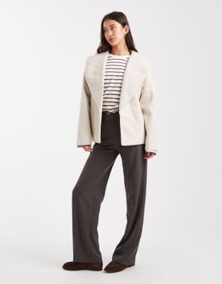 Vero Moda Belted Short Formal Jacket In Neutral