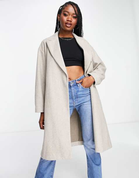 Long gray hot sale coat womens