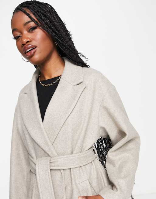 Womens belted wrap coat sale