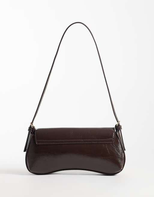 Vero Moda beschichtete Schultertasche in Schokobraun, 3 von 4