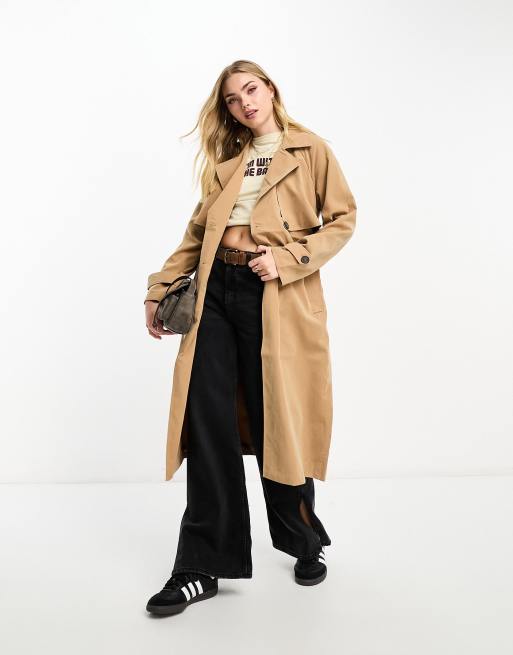 Vero Moda – Beżowy trencz o wydłużonym fasonie, 3 z 4