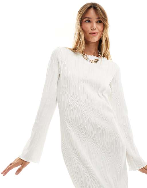Vero Moda – Biała fakturowana sukienka maxi z dżerseju, 3 z 4