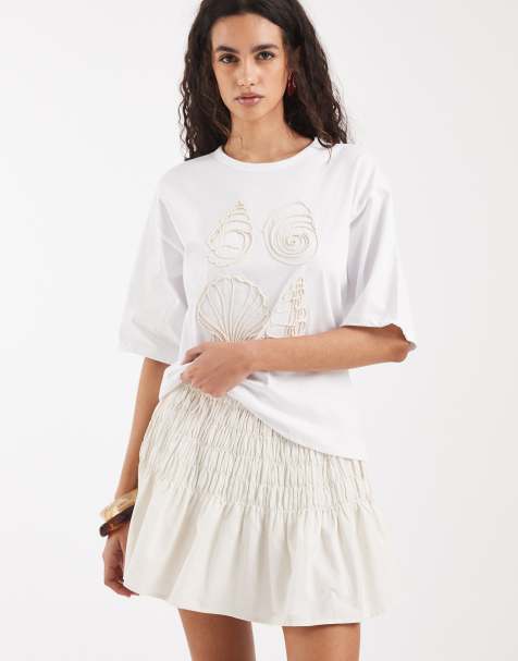 Vero Moda – Biała luźna spódnica mini - view 1