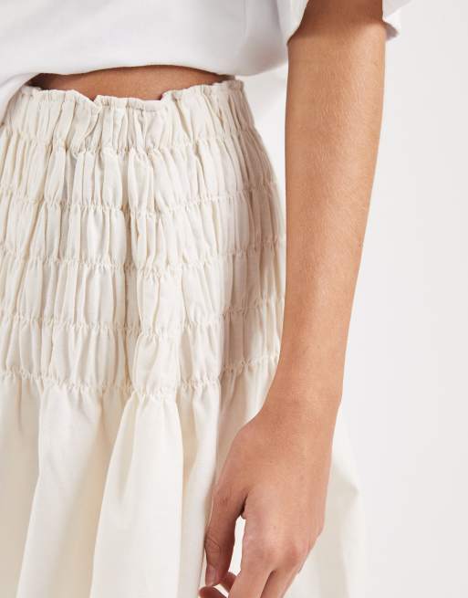 Vero Moda – Biała luźna spódnica mini, 3 z 5