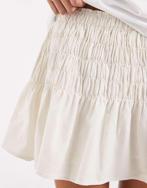 Vero Moda – Biała luźna spódnica mini, 4 z 5