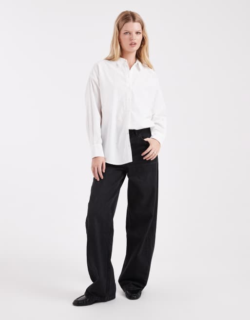 Vero Moda – Biała sztywna koszula oversize zdobiona strasami na całej powierzchni, 2 z 4