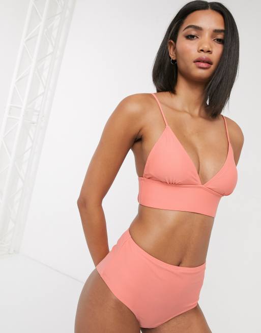 plunge bikini in pink |