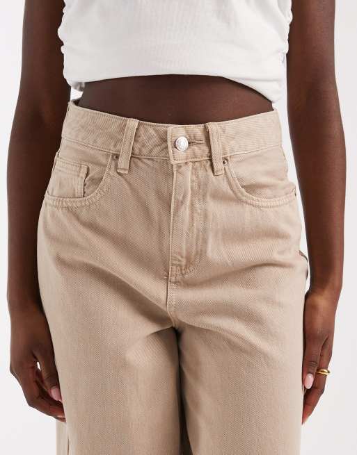 Vero Moda – Billie – Barrel-Jeans in Nerzbraun mit hohem Bund, 5 von 5