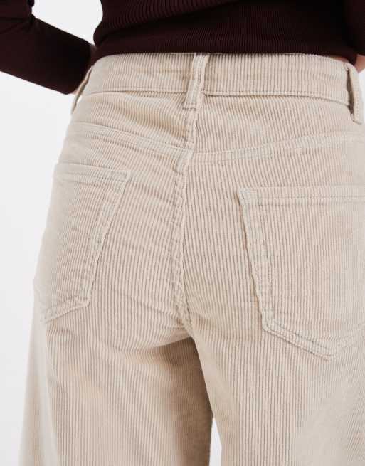 Vero Moda Billie barrel leg cord pants in oatmeal, 4 of 5