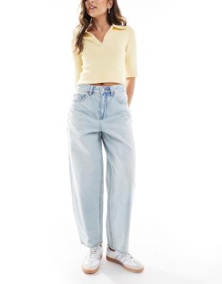 Vero Moda Billie Barrel Leg Jeans In Blue