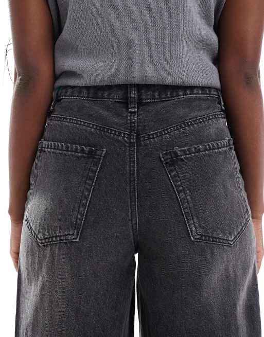 Vero Moda Billie high rise barrel leg jeans in black wash, 4 of 5