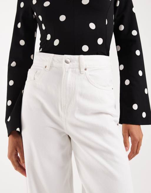 Vero Moda Billie high rise barrel leg jeans in bright white, 5 of 5