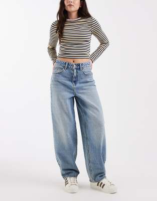 Vero Moda Billie High Rise Barrel Leg Jeans In Blue