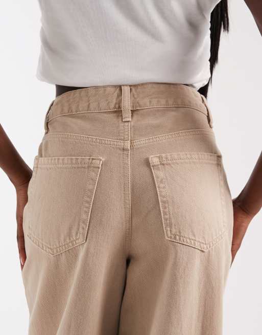 Vero Moda Billie high rise barrel leg jeans in mink, 4 of 5