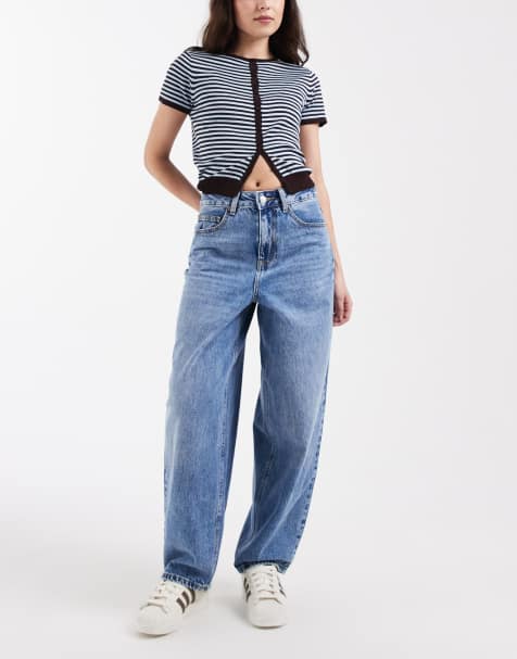 Vero Moda - Billie - Jean barrel à taille haute - Bleu moyen délavé - view 1