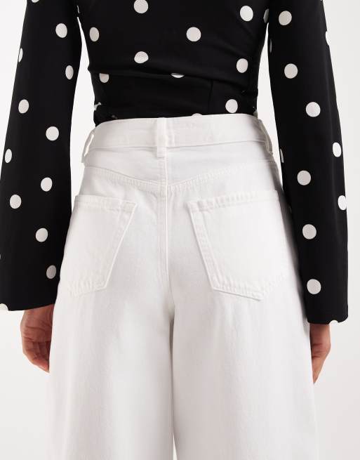 Vero Moda – Billie – Jeans in leuchtendem Weiß mit hohem Bund und abgerundetem Bein, 4 von 5