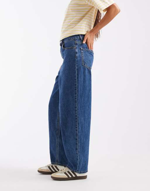 Vero Moda – Billie – Jeans in mittelblauer Waschung mit hohem Bund und abgerundetem weitem Bein, 2 von 5