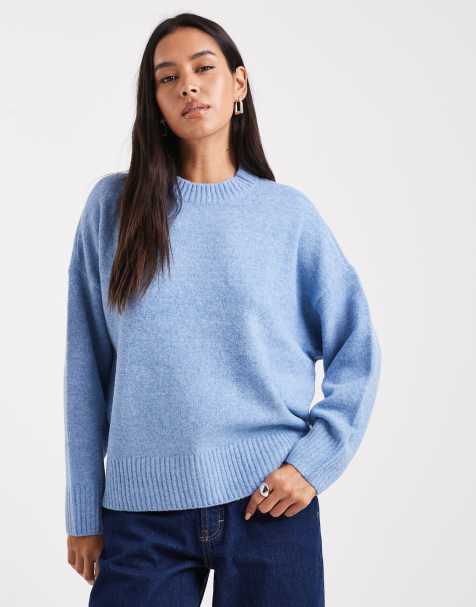 Vero Moda – Blå, mjuk tröja med rund halsringning - view 1