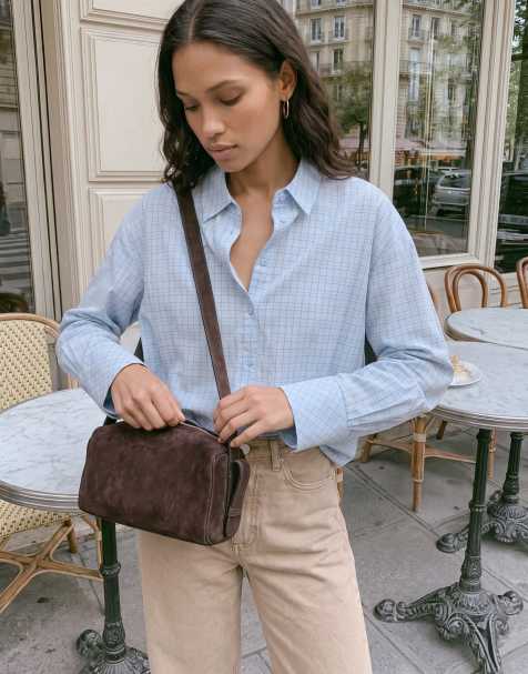 Vero Moda – Blå, smårutig skjorta i oversize - view 1