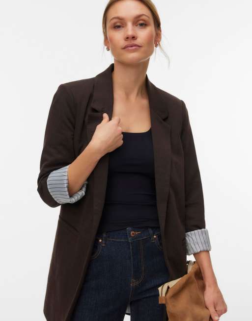 Vero Moda - Blazer in chocoladebruin, 3 van 5