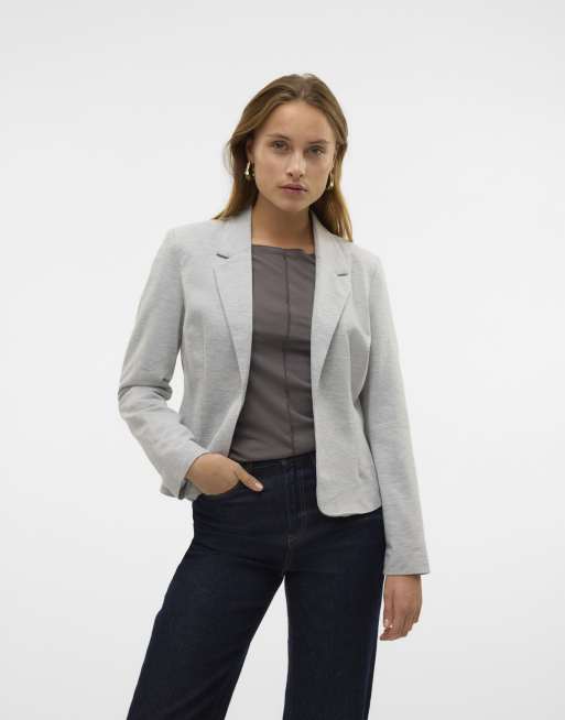 Vero Moda - Blazer in gemêleerd lichtgrijs