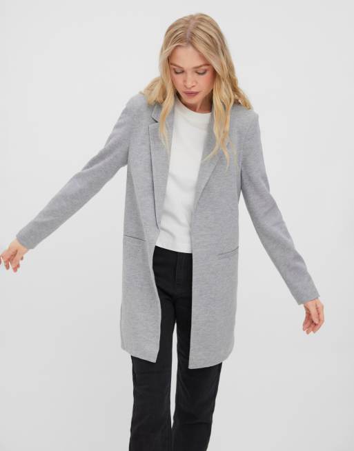 Vero Moda – Blazer in Hellgrau meliert